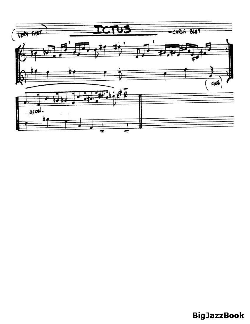 Ноты джазового стандарта: Ictus (Carla Bley)