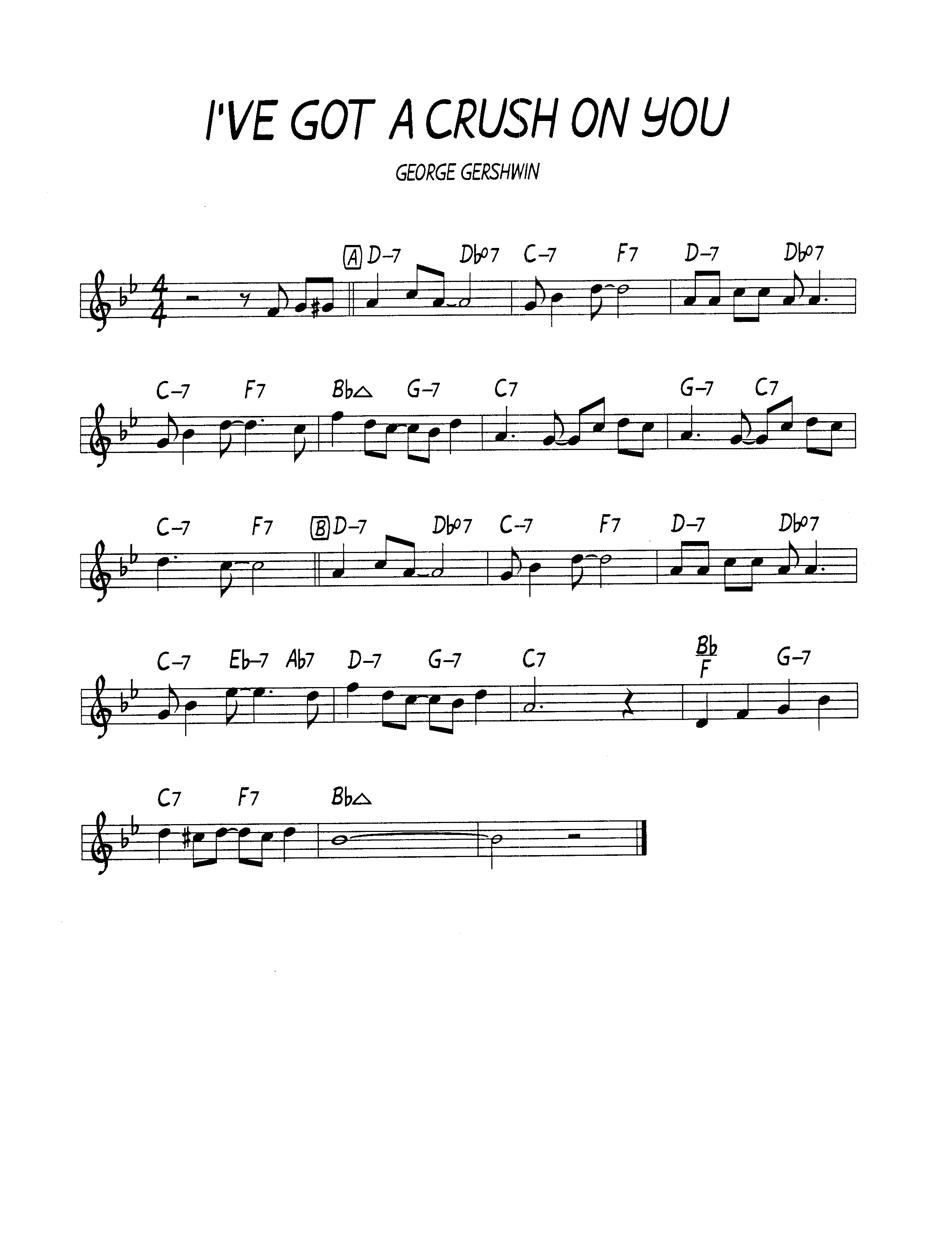 Ноты джазового стандарта: I've got a crush on you (George Gershwin)