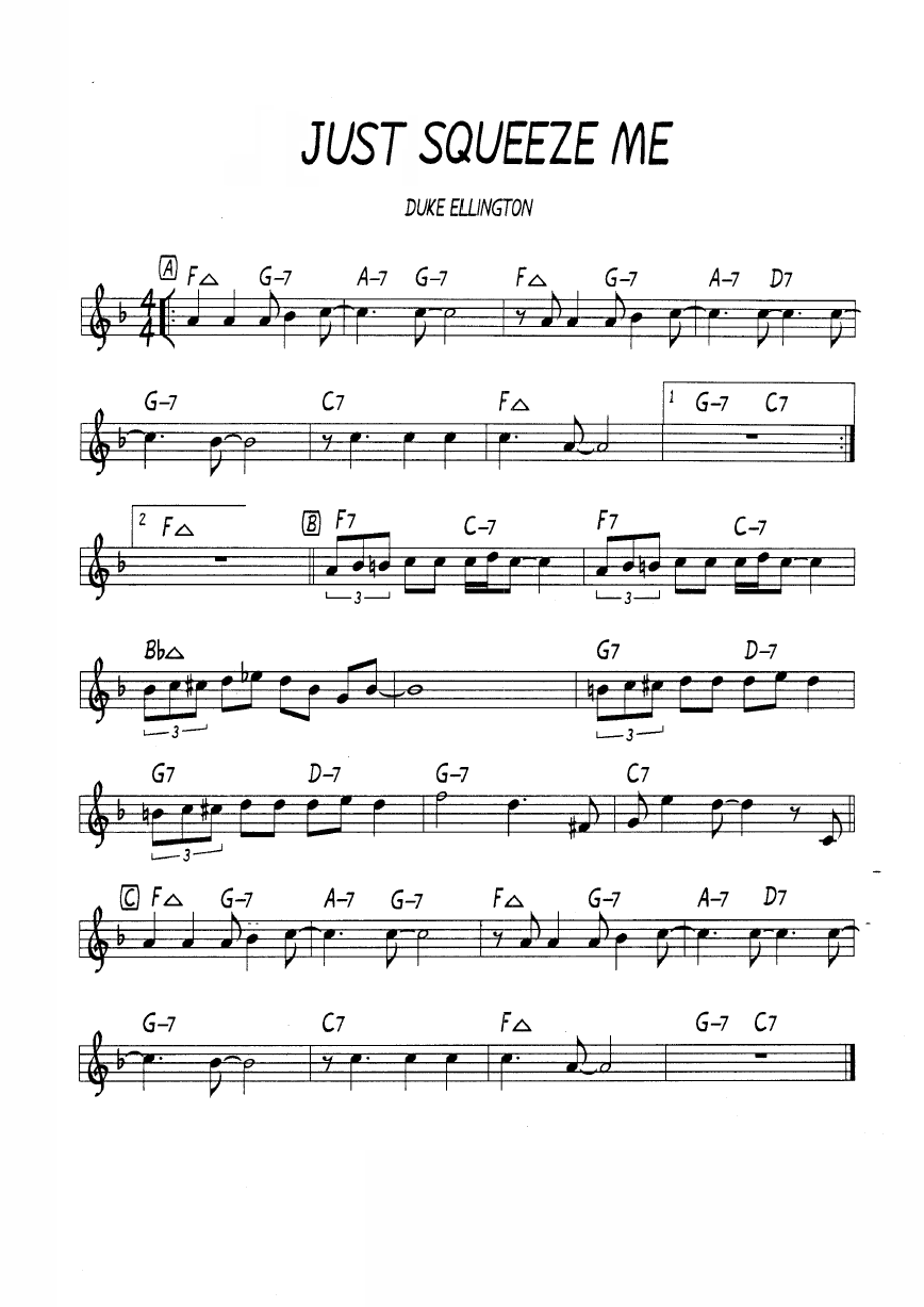 Ноты джазового стандарта: Just squeeze me (Duke Ellington)