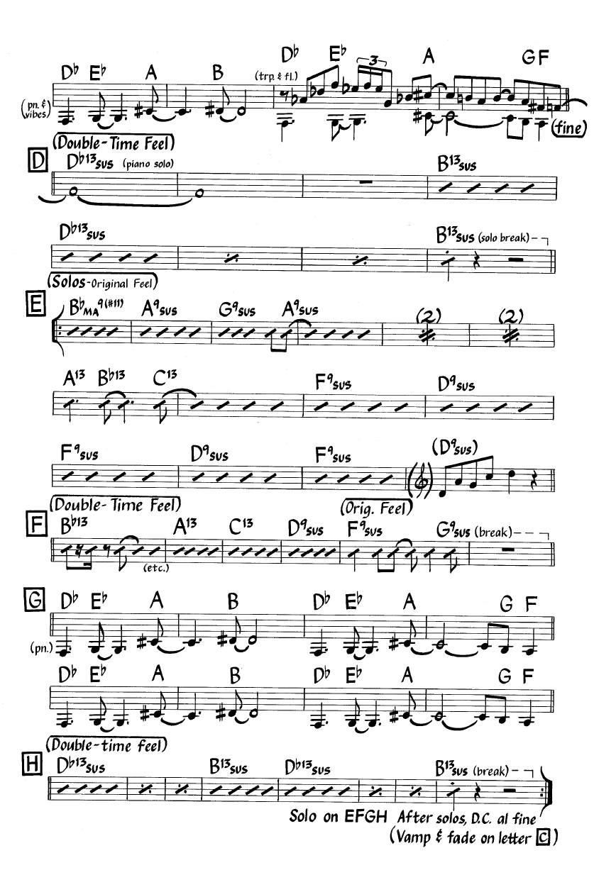 Ноты джазового стандарта: La vida feliz (McCoy Tuner)