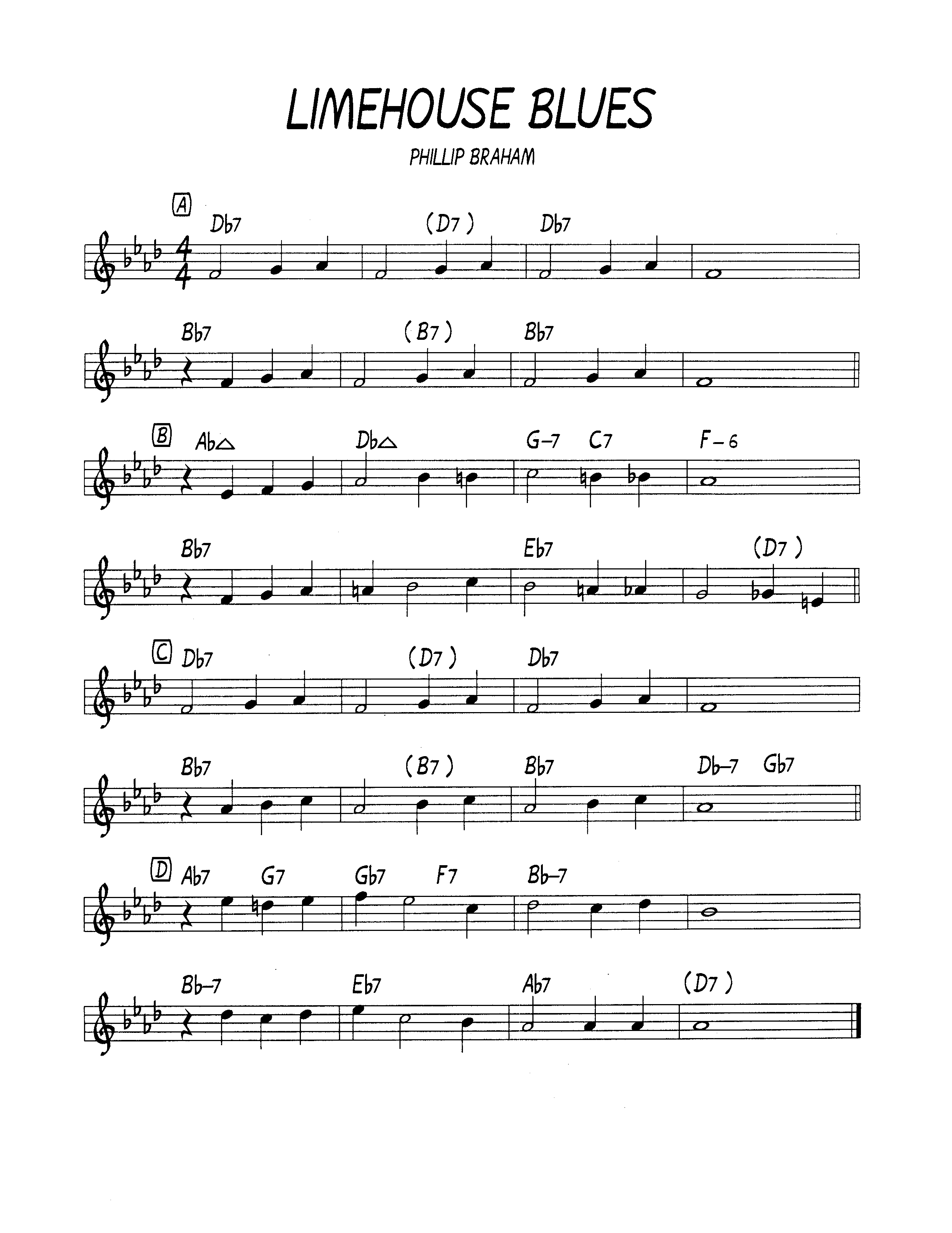 Ноты джазового стандарта: Limehouse blues (Phillip Braham)
