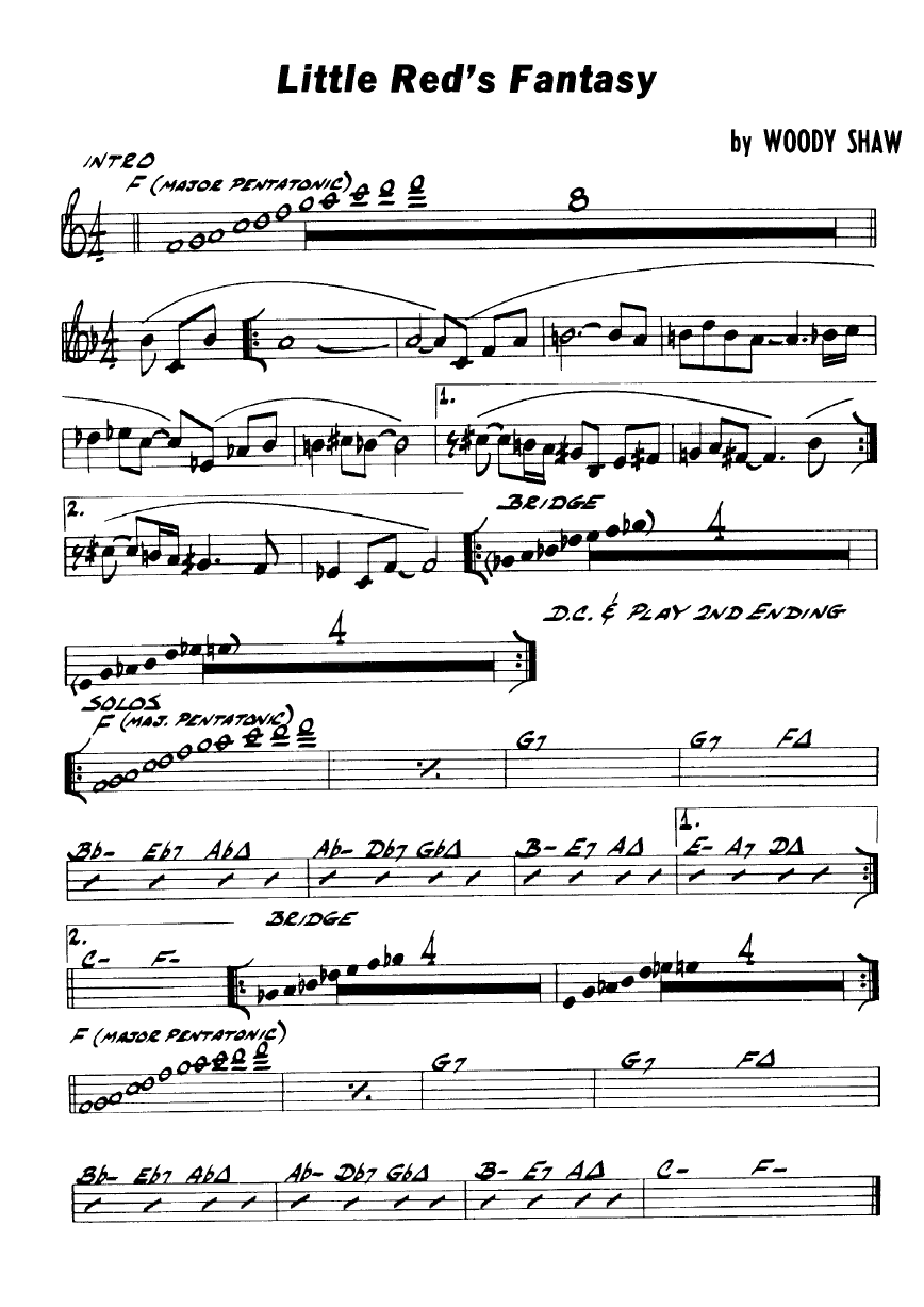 Ноты джазового стандарта: Little red's fantasy (Woody Shaw)