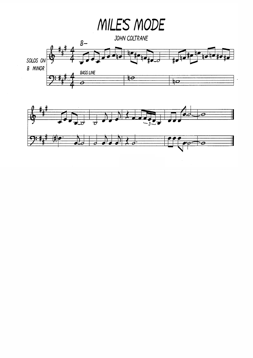 Ноты джазового стандарта: Mile's mode (John Coltrane)