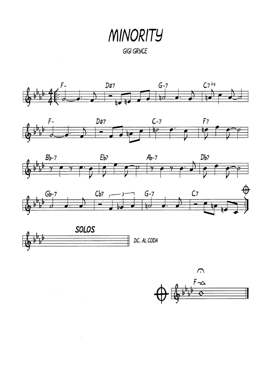 Ноты джазового стандарта: Minority (Gigi Gryce)