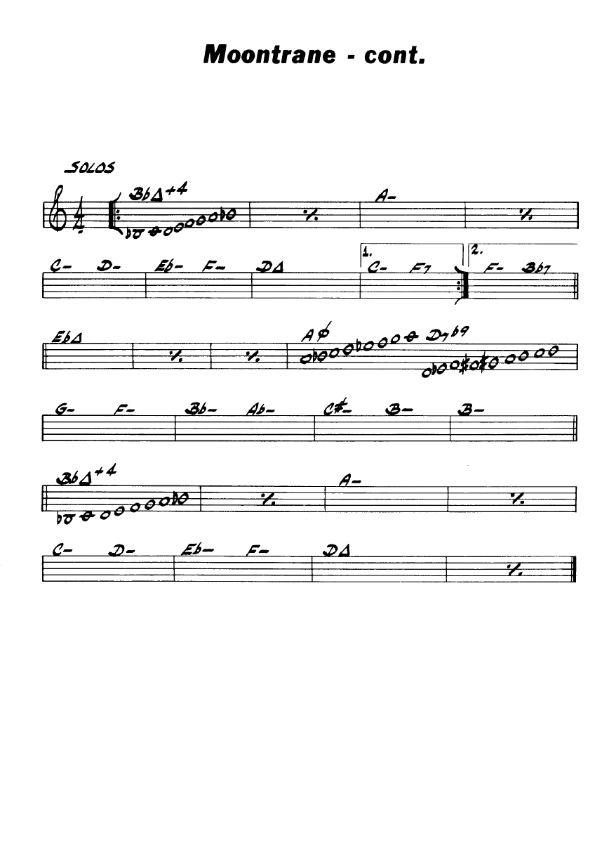 Ноты джазового стандарта: Moontrane (Woody Shaw)