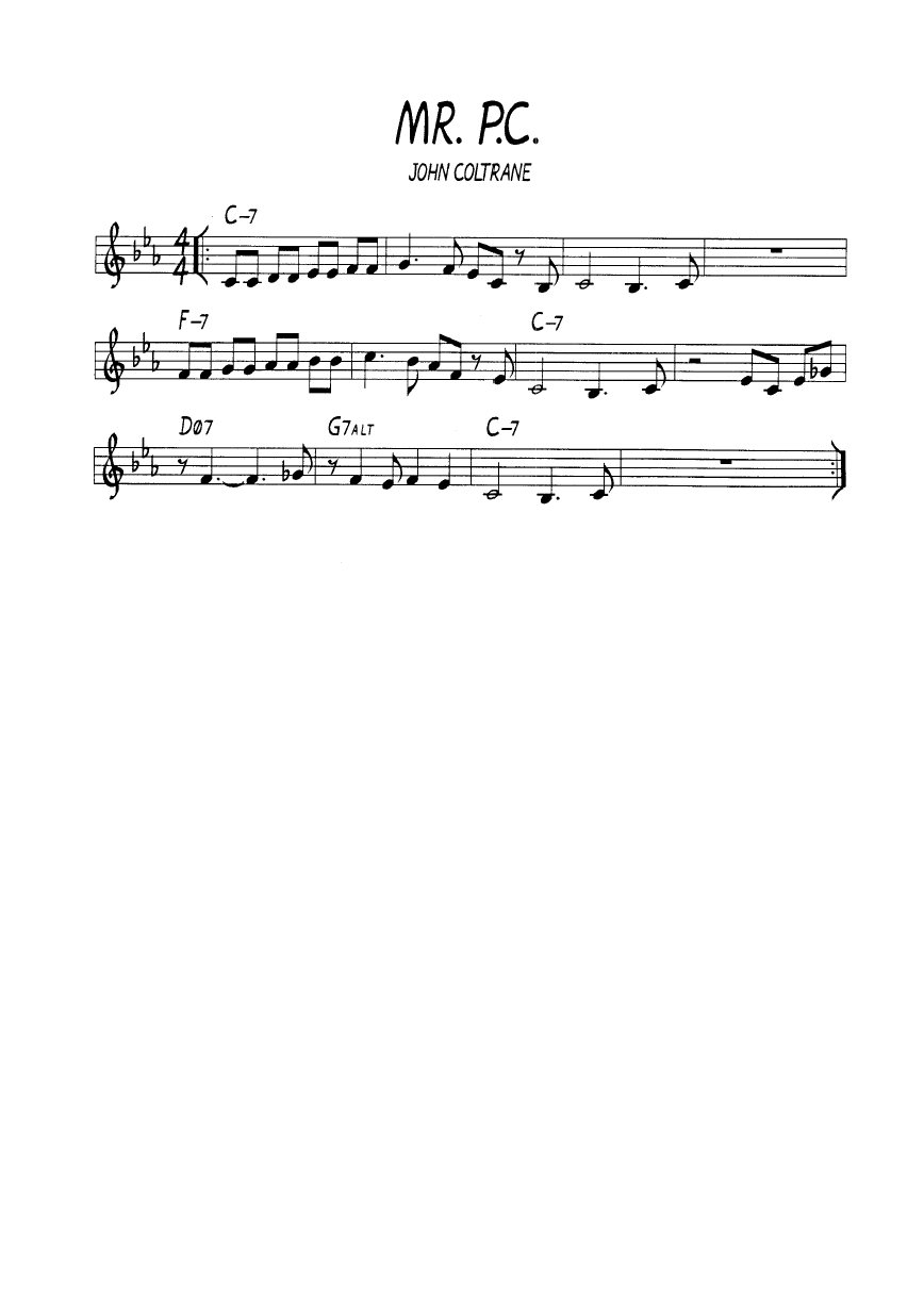 Ноты джазового стандарта: Mr. P.C. (John Coltrane)
