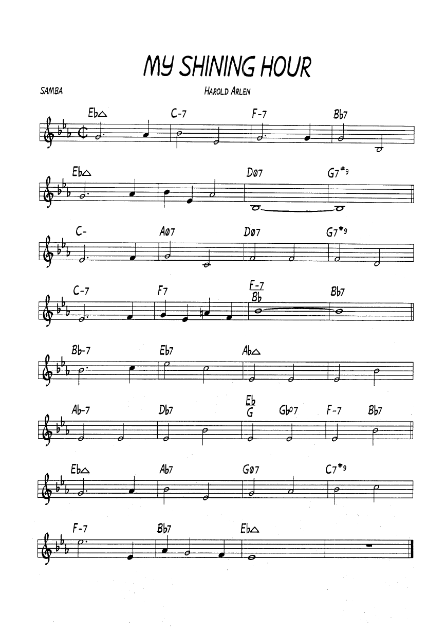 Ноты джазового стандарта: My shining hour (Harold Arlen/Johnny Mercer)