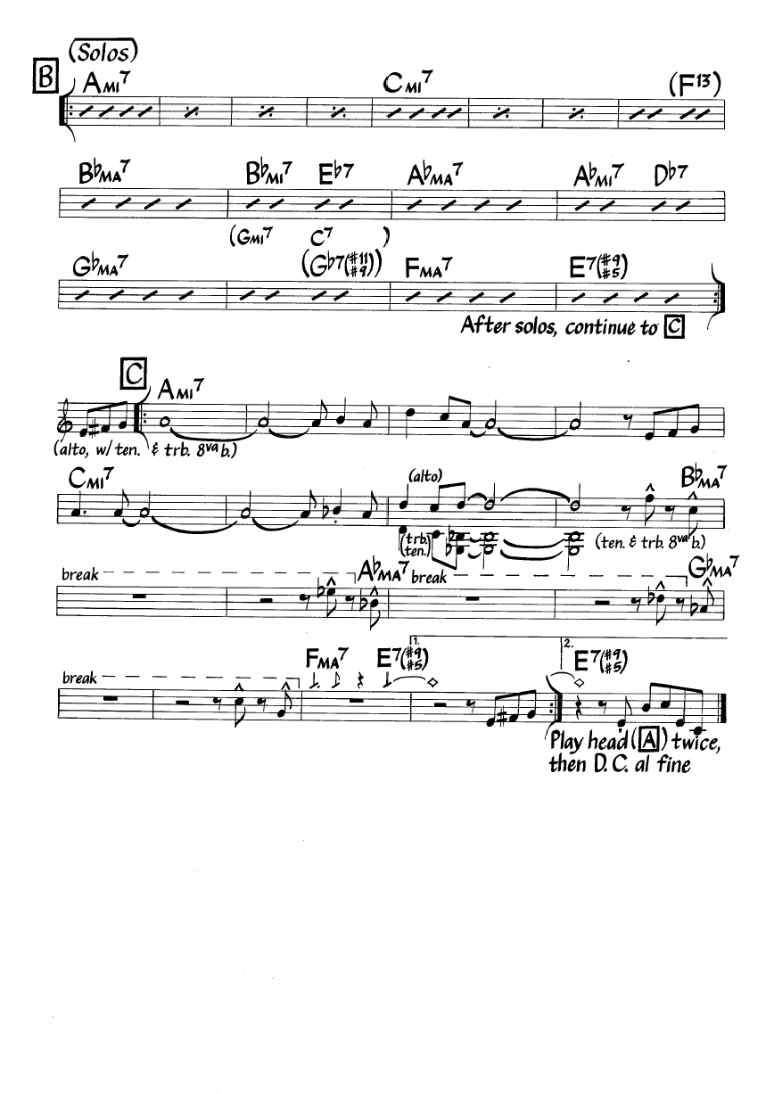 Ноты джазового стандарта: No me esqueca (Joe Henderson)
