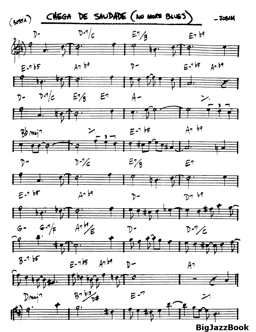 Ноты джазового стандарта: No more blues / Chega de saudade (Antonio Carlos Jobim)