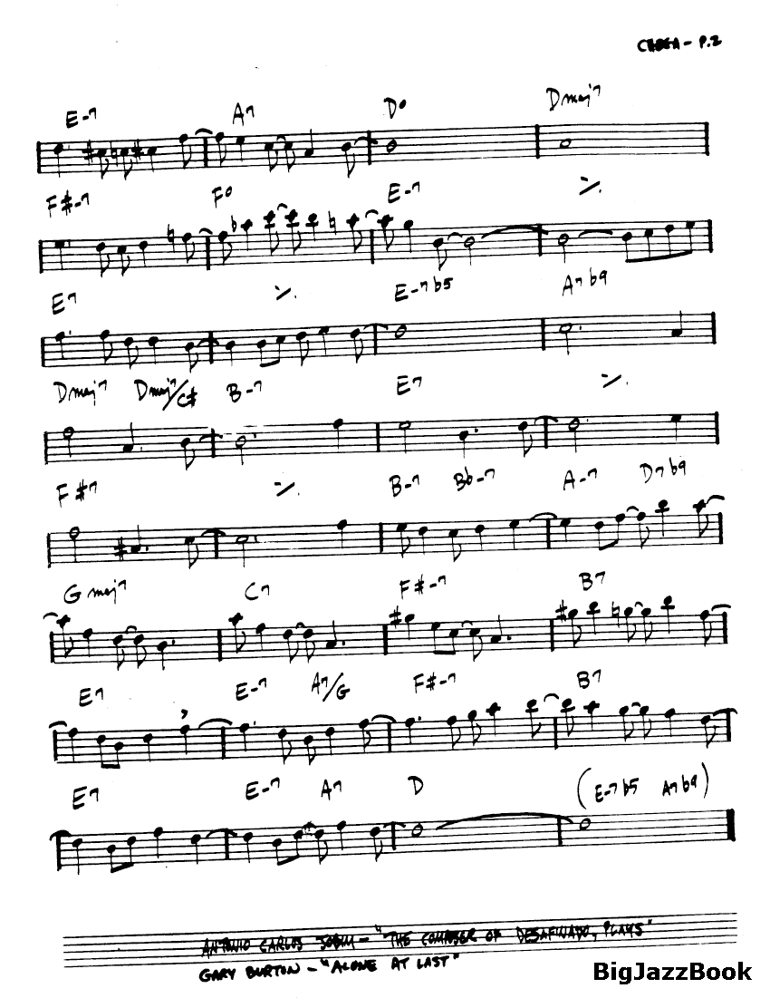 Ноты джазового стандарта: No more blues / Chega de saudade (Antonio Carlos Jobim)