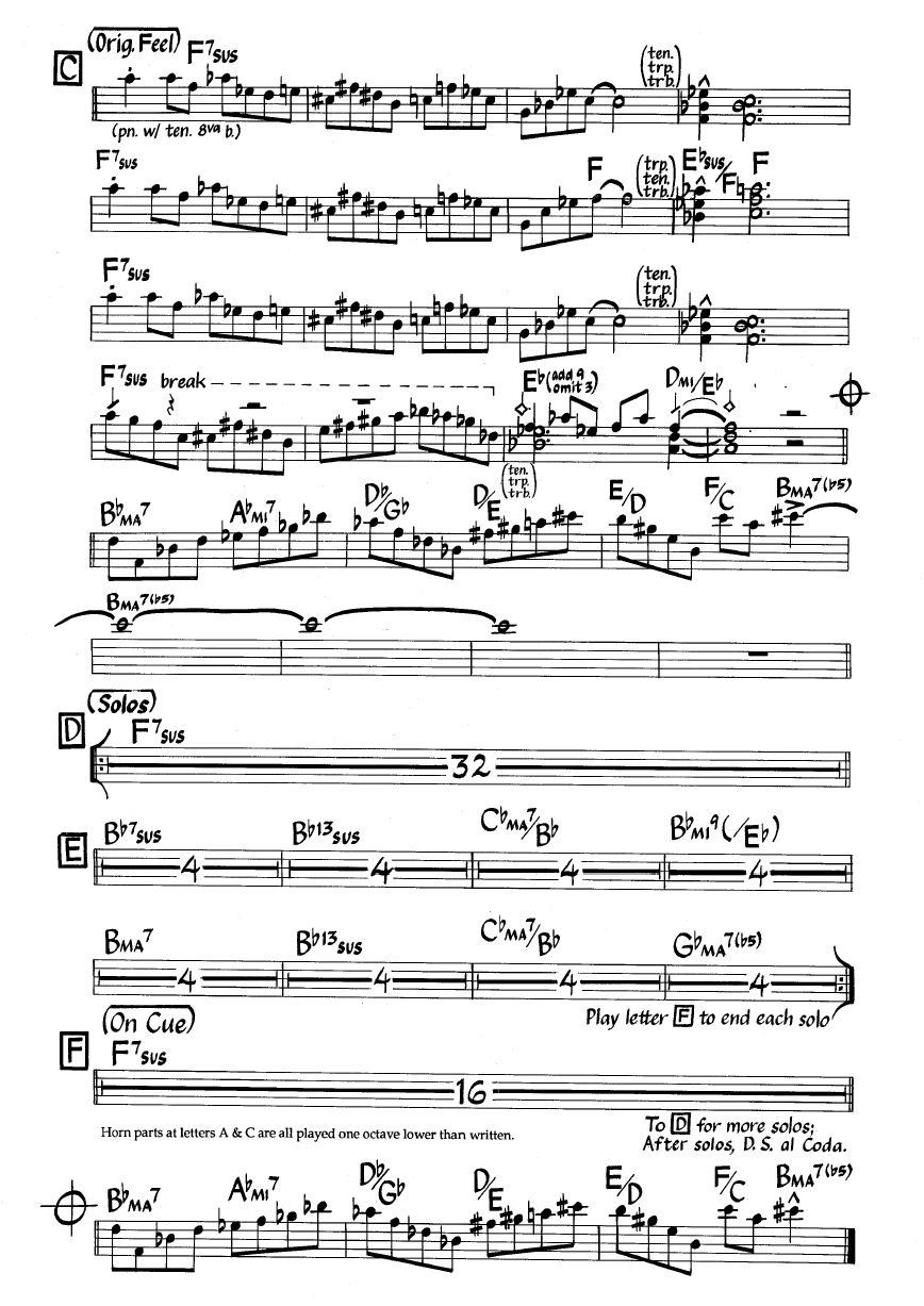 Ноты джазового стандарта: Not ethiopia (Michael Brecker)