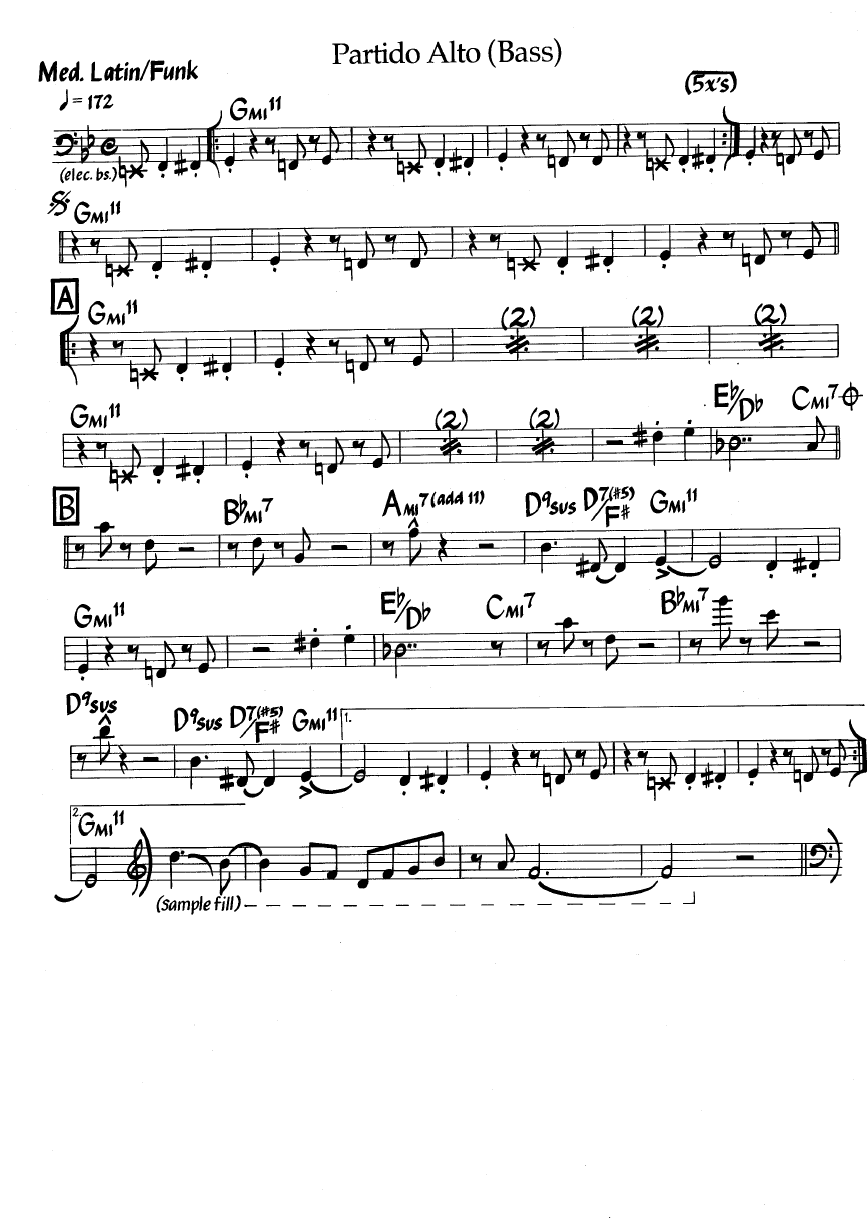 Ноты джазового стандарта: Partido alto (Josef Bertrami)