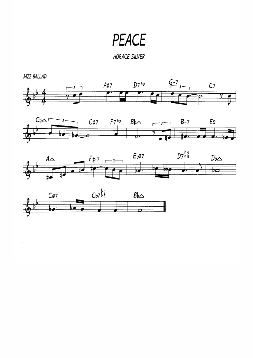 Ноты джазового стандарта: Peace (Horace Silver)