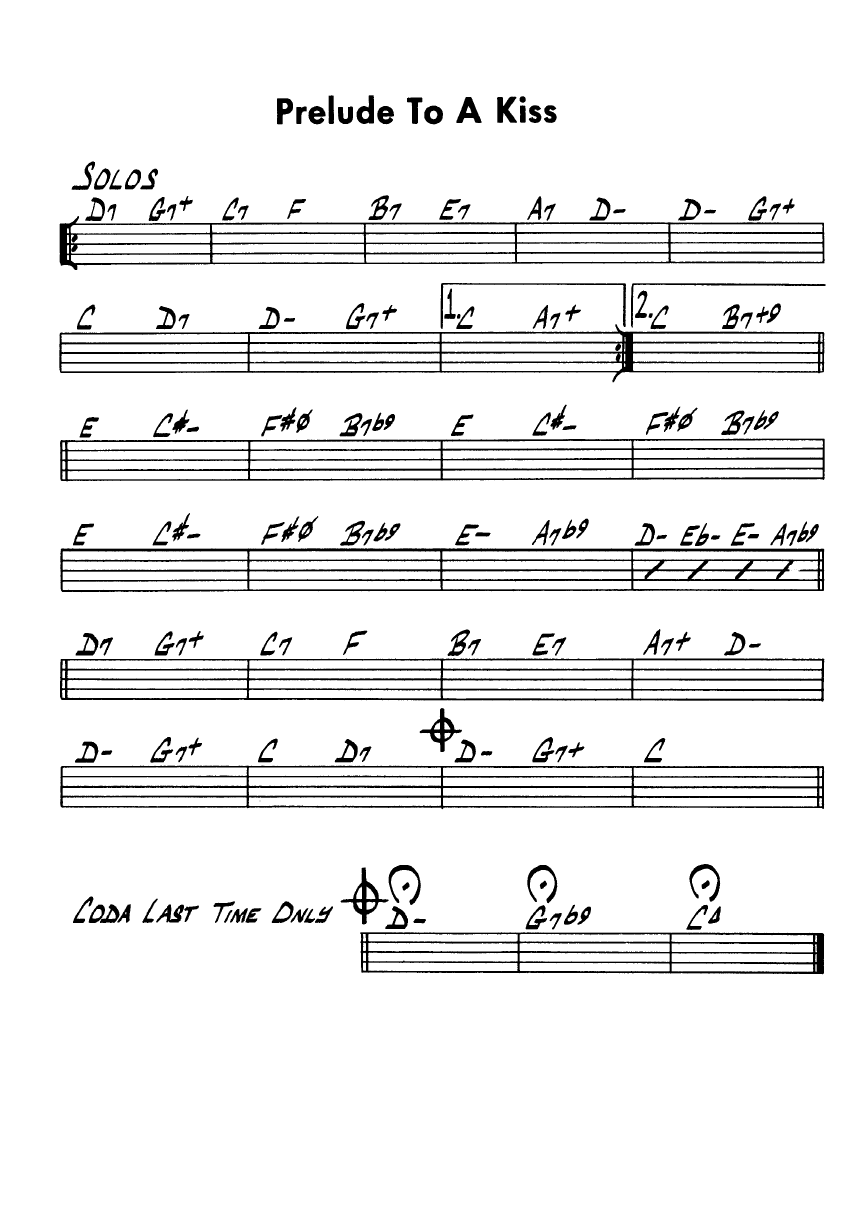 Ноты джазового стандарта: Prelude to a kiss (Duke Ellington/Irving gordon/Irving Mills)