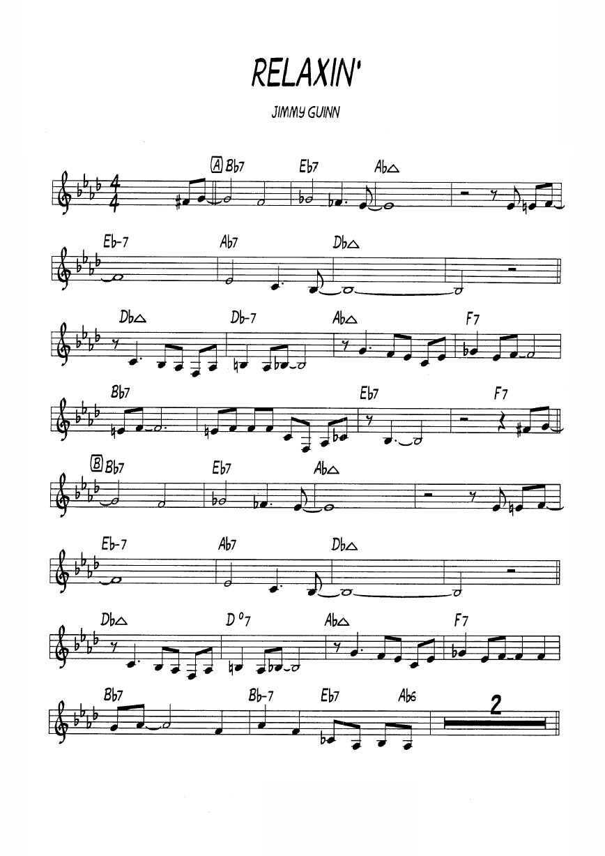 Ноты джазового стандарта: Relaxin' (Jimmy Guinn)