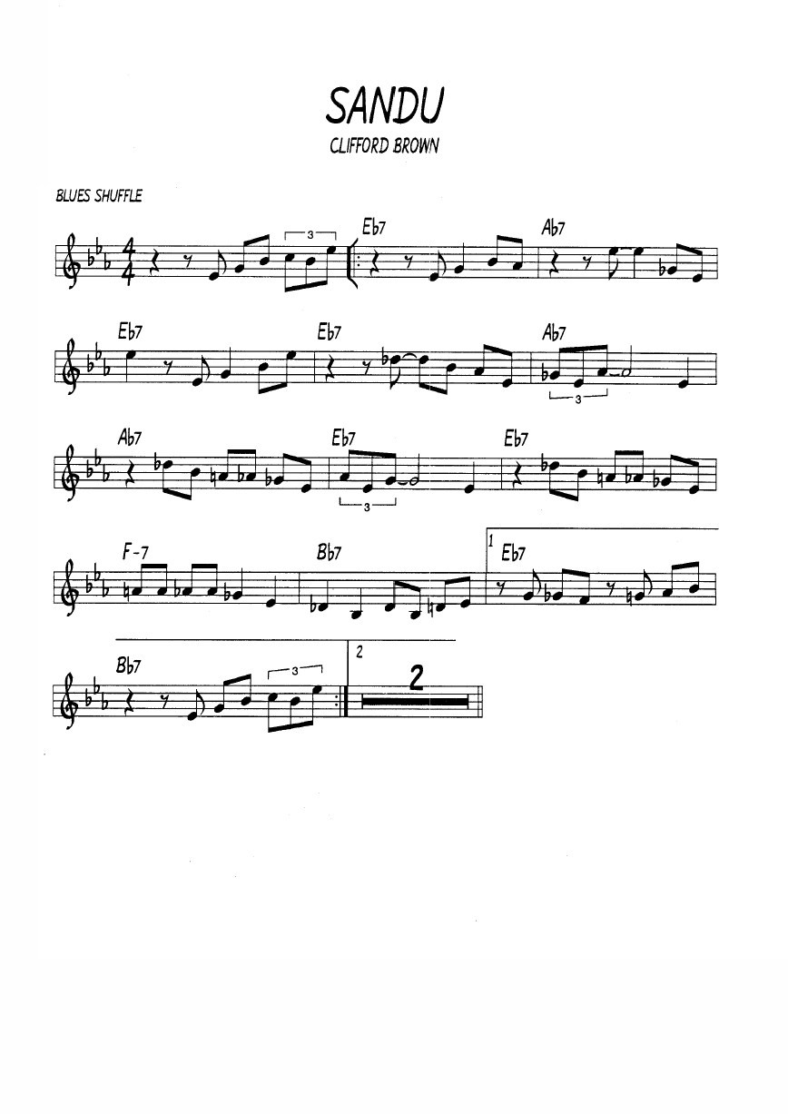 Ноты джазового стандарта: Sandu (Clifford Brown)