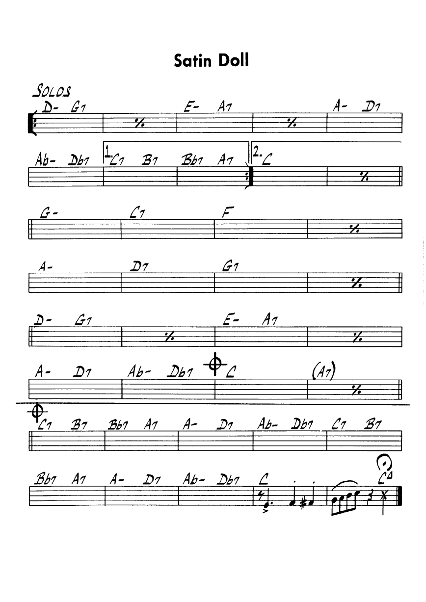 Ноты джазового стандарта: Satin doll (B.Strayhorn/D.Ellington/J.Mercer)