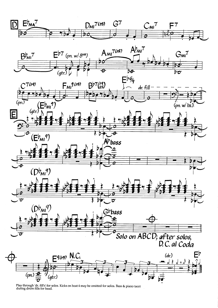 Ноты джазового стандарта: Simple samba (Jim Hall)