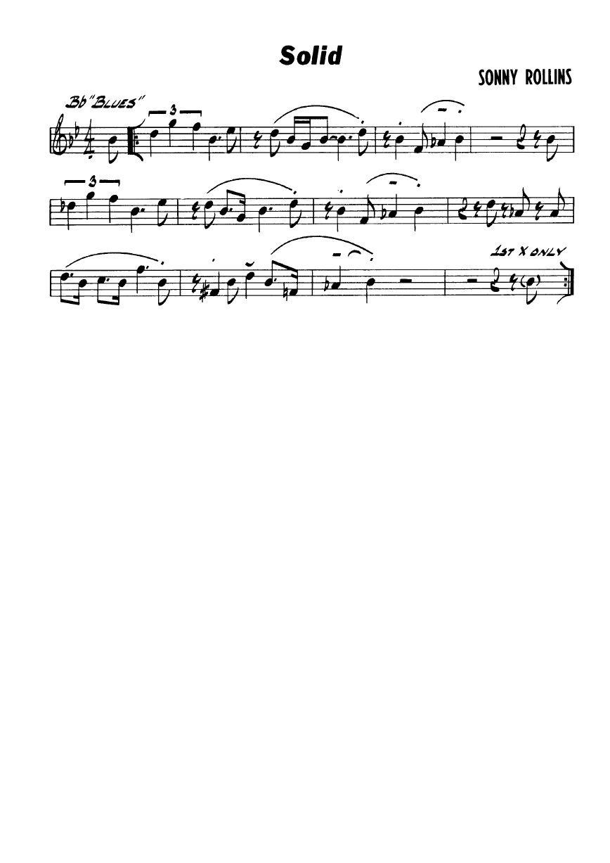 Ноты джазового стандарта: Solid (Sonny Rollins)