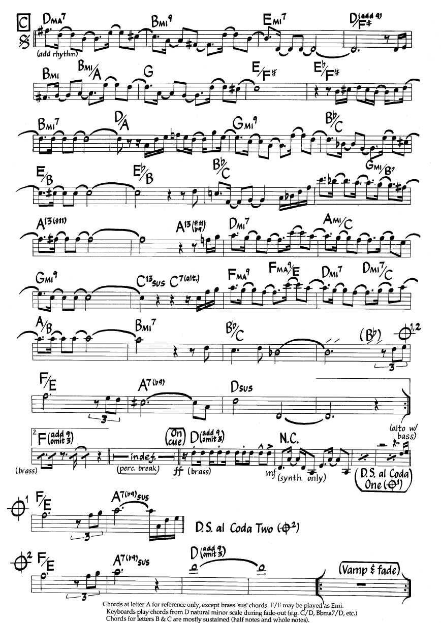 Ноты джазового стандарта: Sonja's sanfona (Jimmy Haslip/Bill Gable)