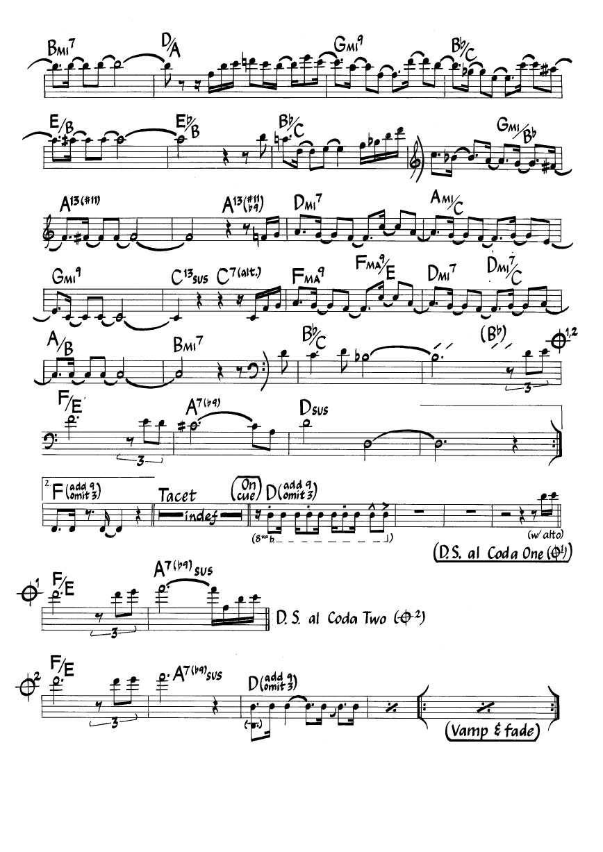 Ноты джазового стандарта: Sonja's sanfona (Jimmy Haslip/Bill Gable)
