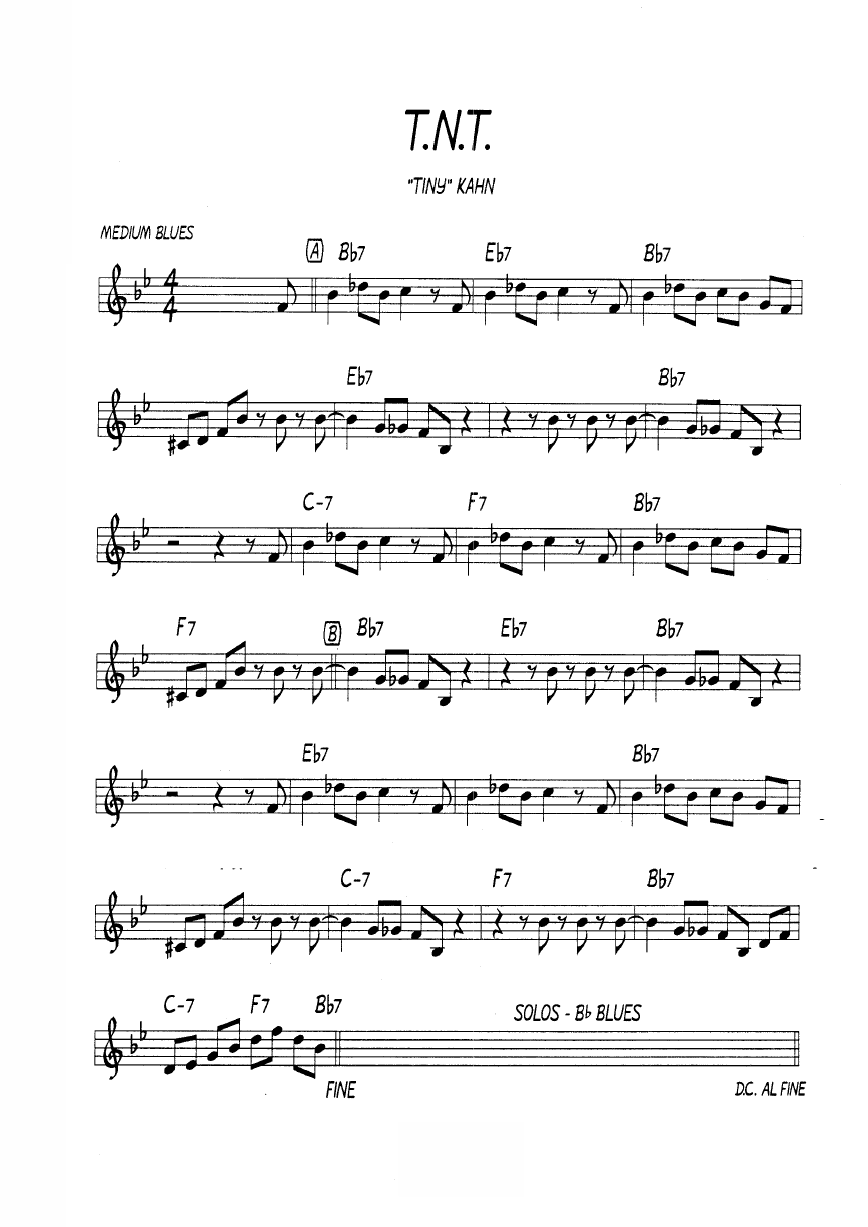 Ноты джазового стандарта: T.N.T. (