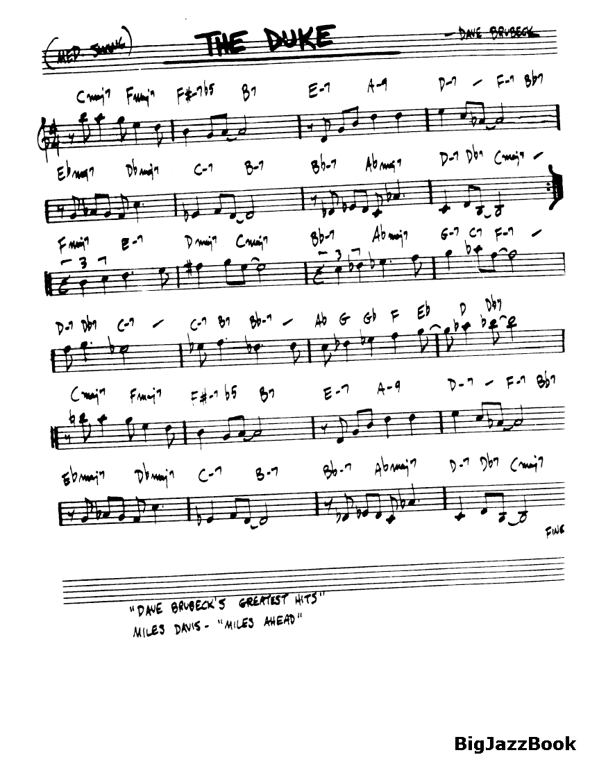 Ноты джазового стандарта: The duke (Dave Brubeck)