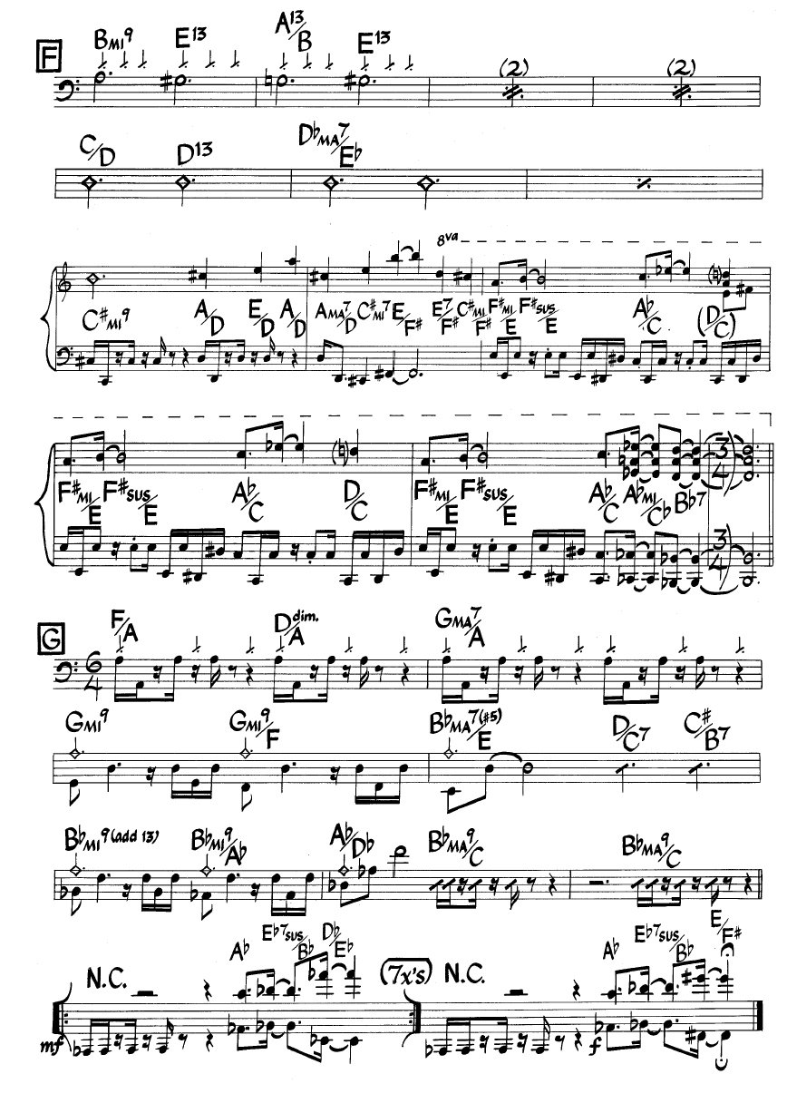 Ноты джазового стандарта: The three marias (Wayne Shorter)