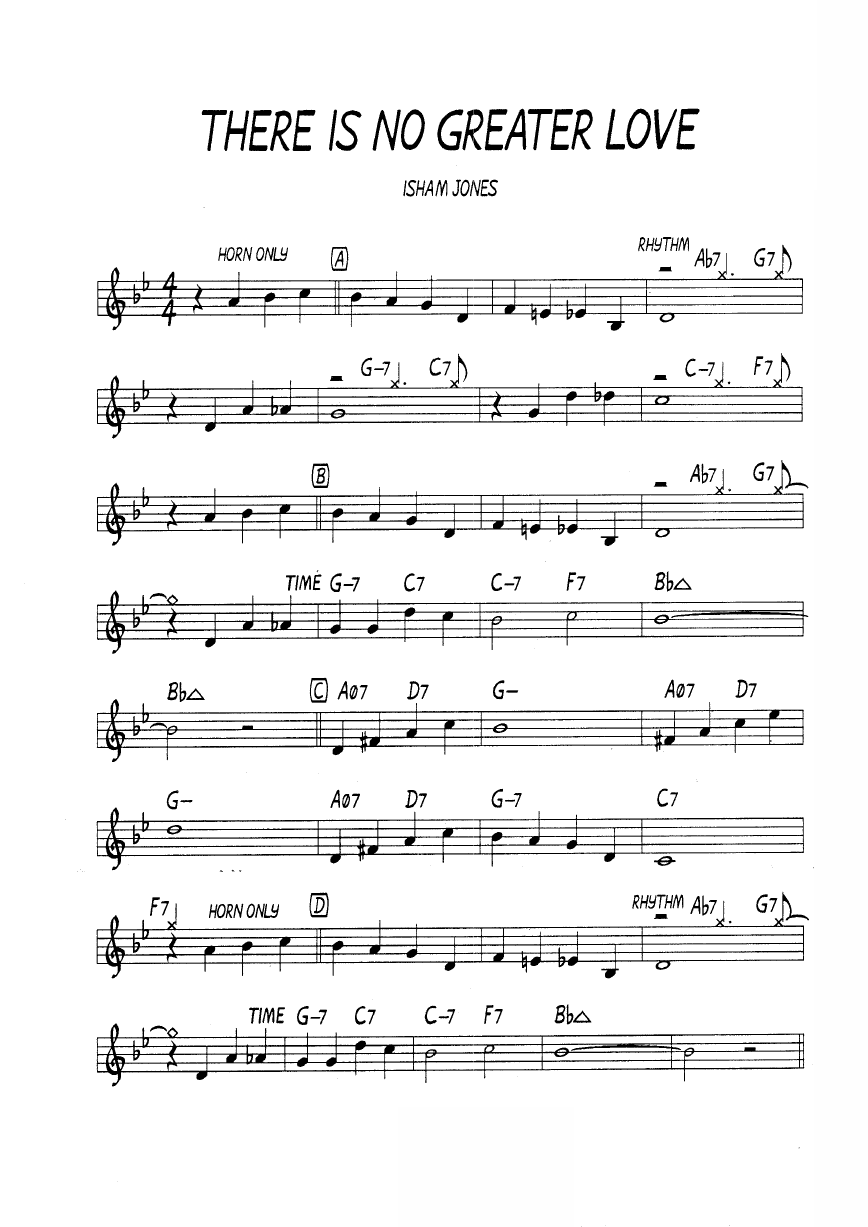 Ноты джазового стандарта: There is no greater love (Isham Jones)
