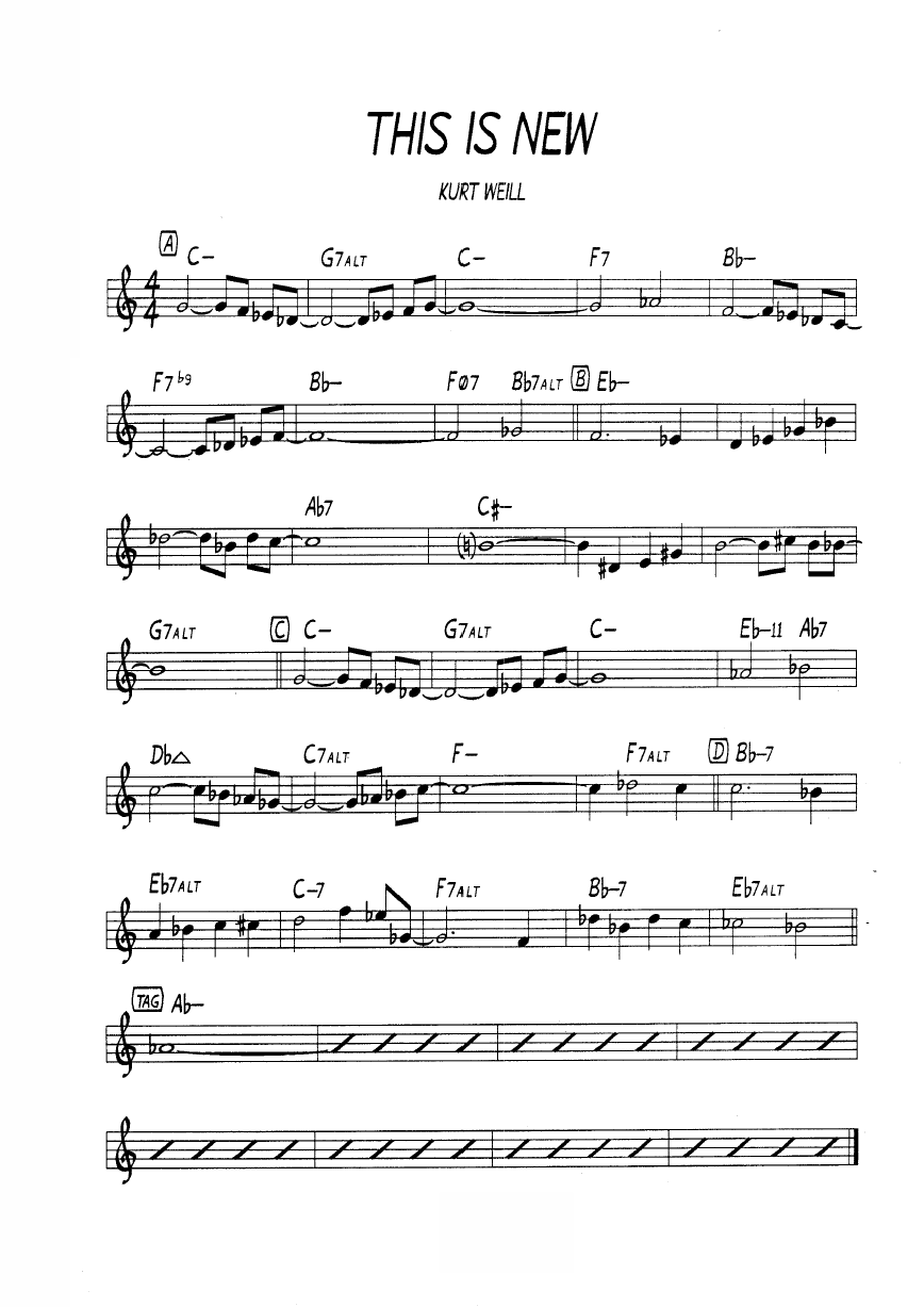 Ноты джазового стандарта: This is new (Kurt Weill)