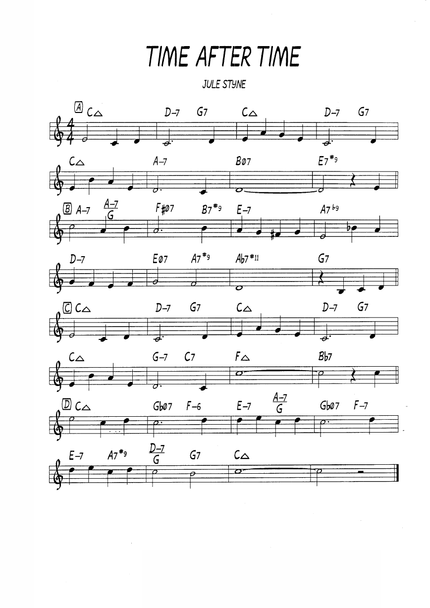 Ноты джазового стандарта: Time after time (Jule Styne)