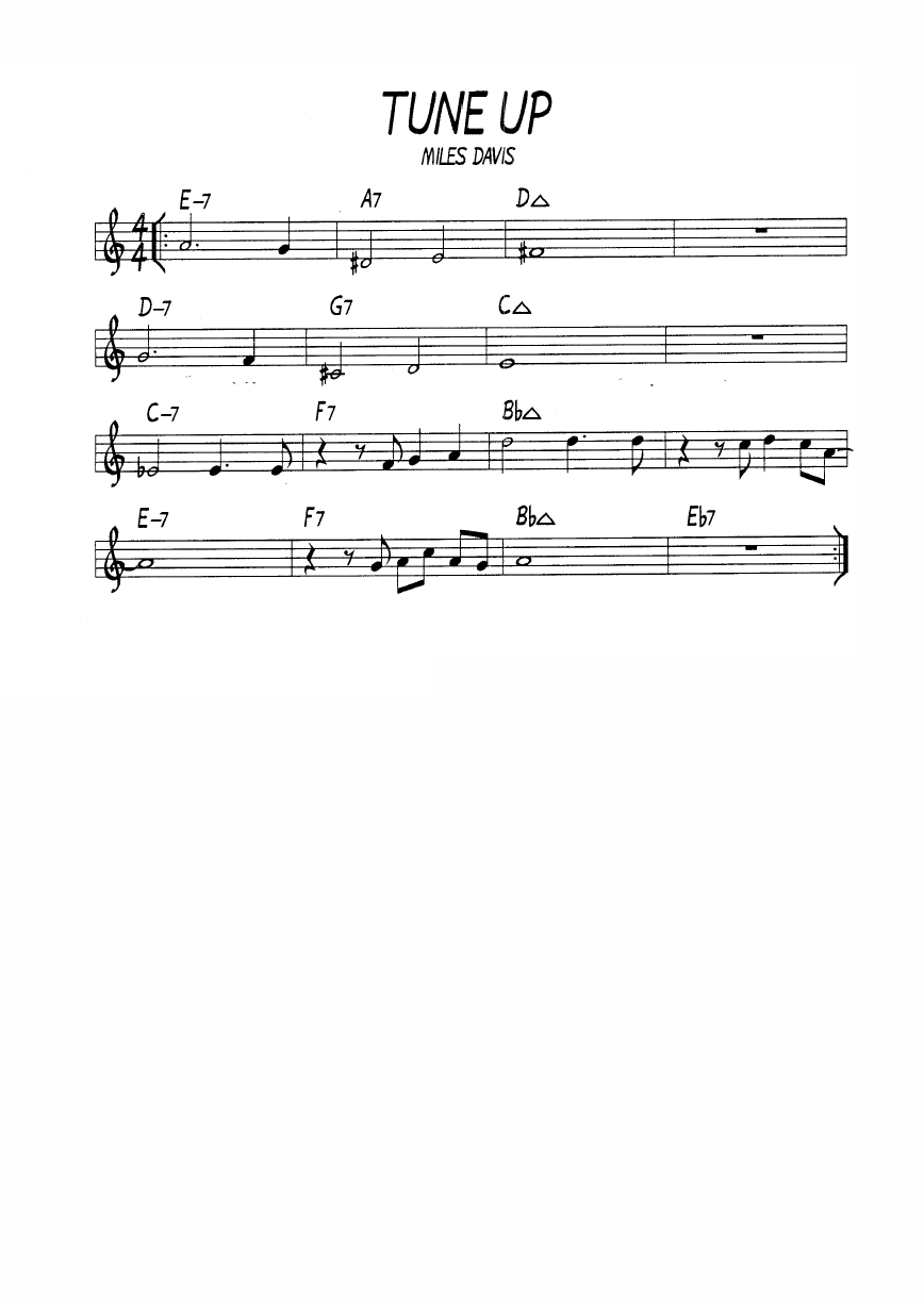 Ноты джазового стандарта: Tune up (Miles Davis)
