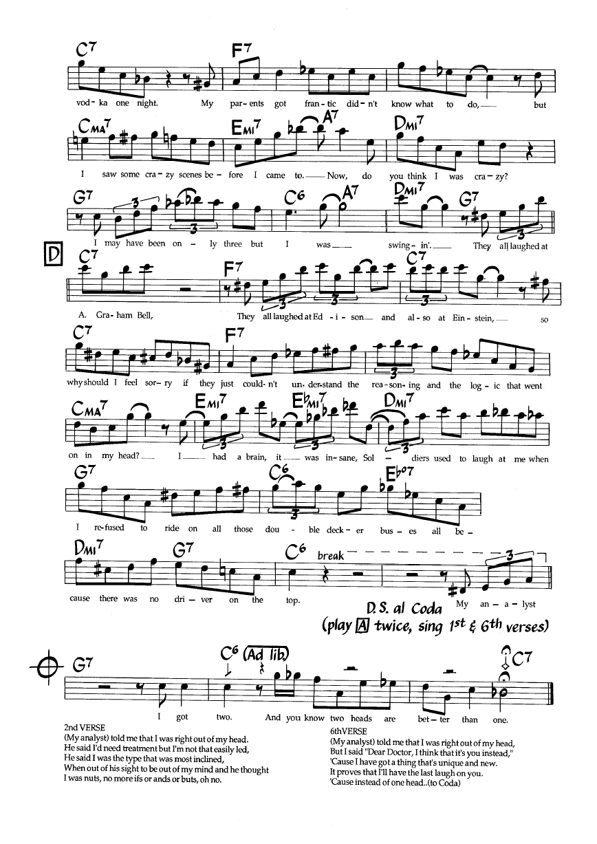 Ноты джазового стандарта: Twisted (Wardell Gray/Annie Ross)