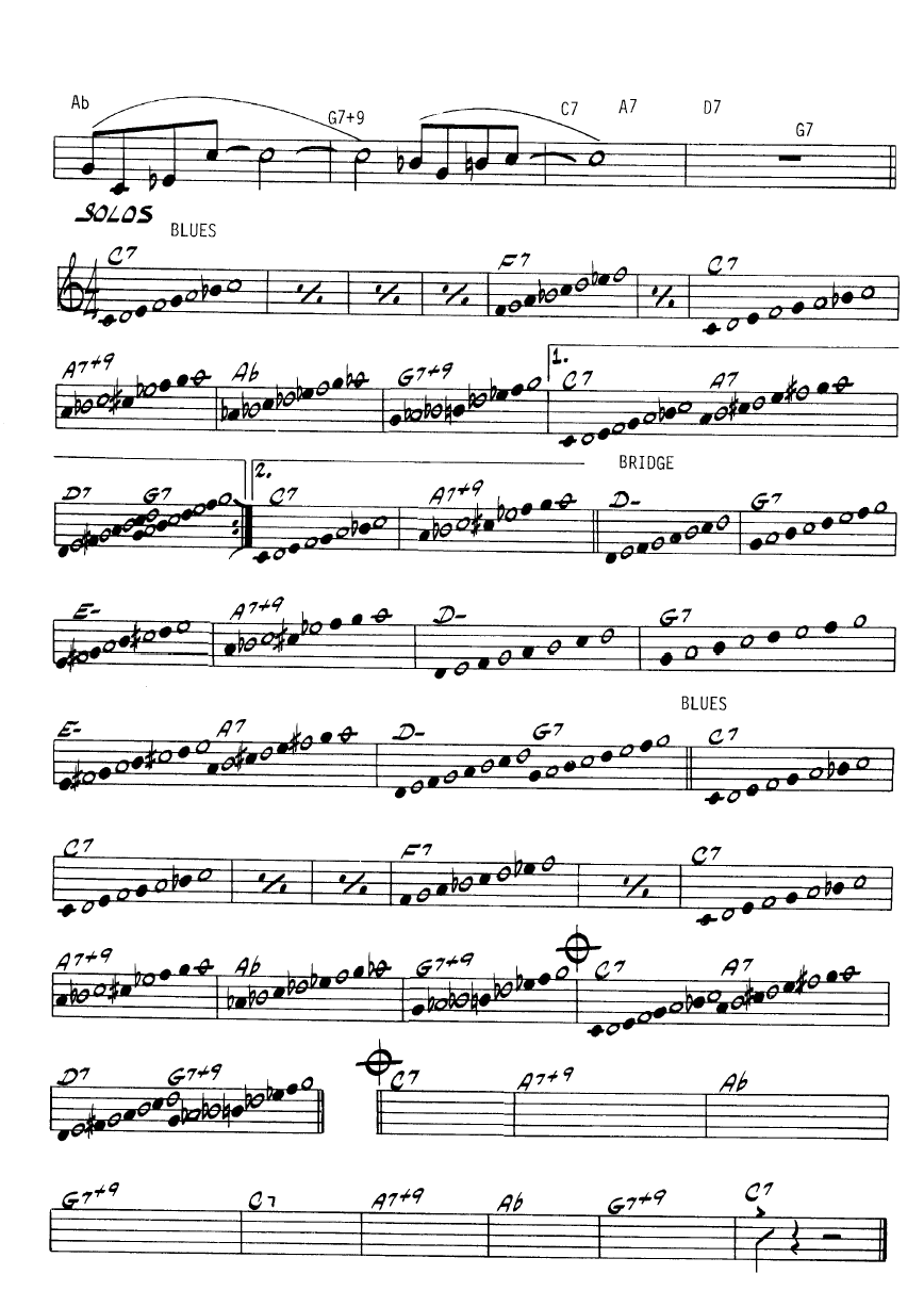 Ноты джазового стандарта: Unit seven (Sam Jones)