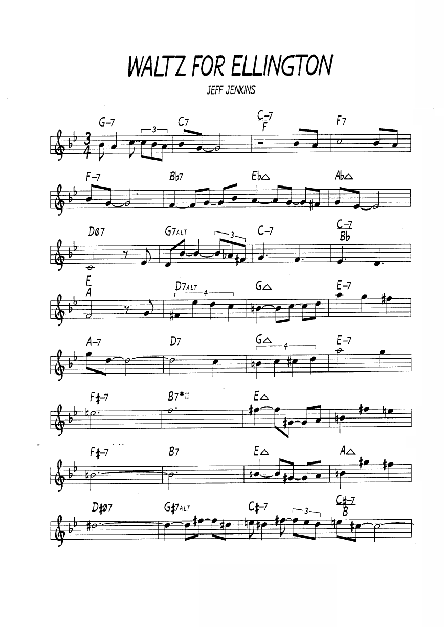 Ноты джазового стандарта: Waltz for ellington (Jeff Jenkins)