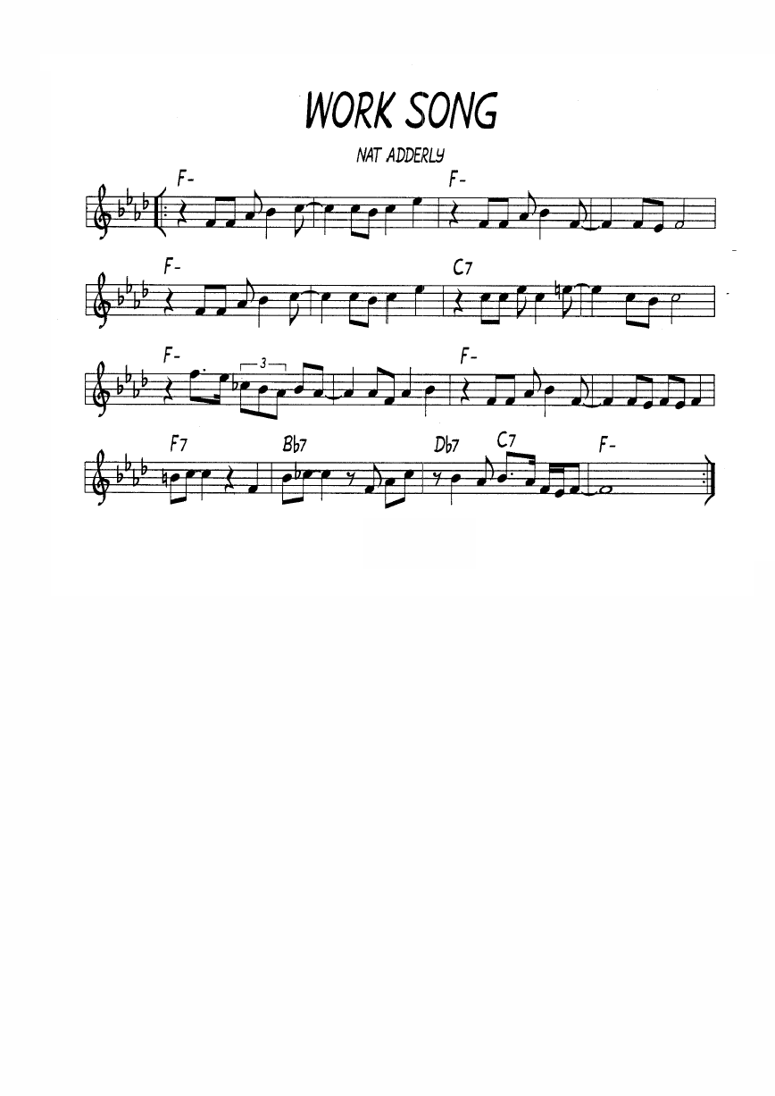 Ноты джазового стандарта: Work song (Nat Adderley)
